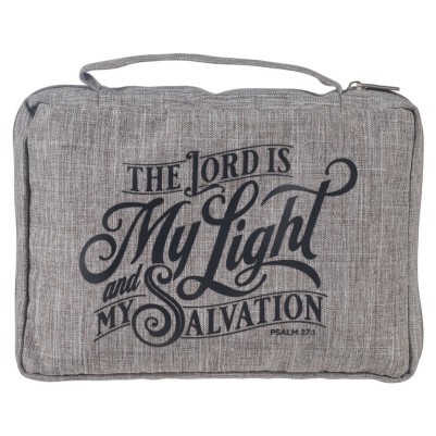 Bible Case Large Lord Is My Light Grey Canvas