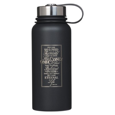 Water Bottle For God So Loved Black SS