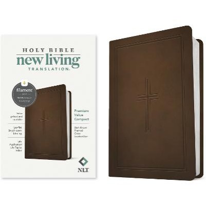 NLT Premium Value Compact Bible Filament Brown Cross