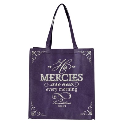 Tote Bag His Mercies Are New Blue