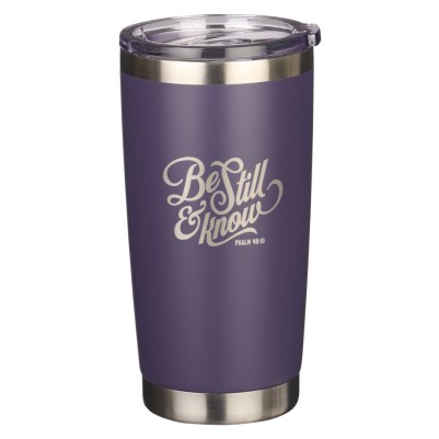 Travel Mug Be Still & Know Blue