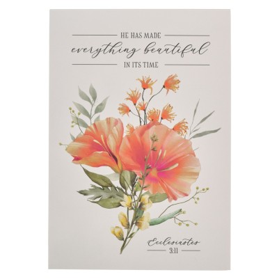 Notepad Everything Beautiful Orange Floral