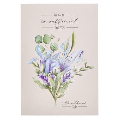 Notepad Grace Is Sufficient Lilac Floral