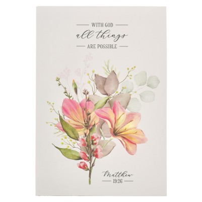 Notepad All Things Are Possible Blue Floral