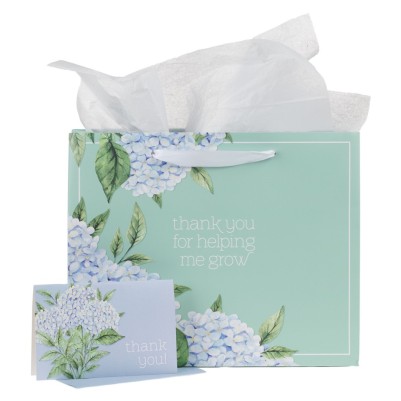 Gift Bag Thank You Helping Me Grow Large w/Card
