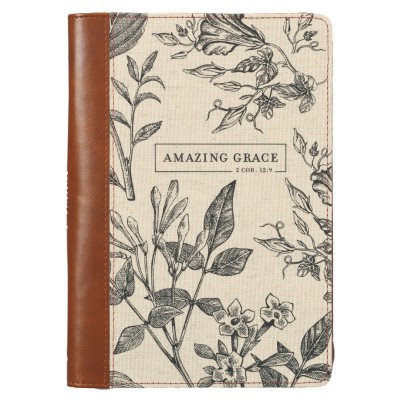 Journal Classic Amazing Grace Canvas Brown Zip