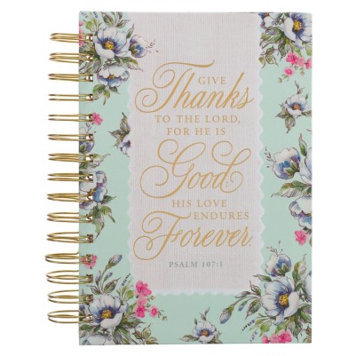 Journal Give Thanks White Lace Wirebound