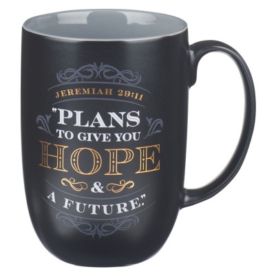Mug Plans To Give You Hope Black & Gold