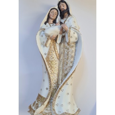 Nativity 1 Piece Tall White/Gold