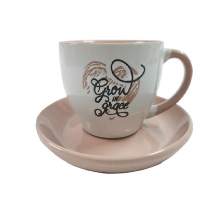 Mug With Plate Set Grow In Grace