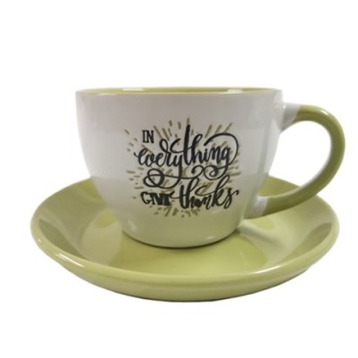 Mug With Plate Set In Everything Give Thanks