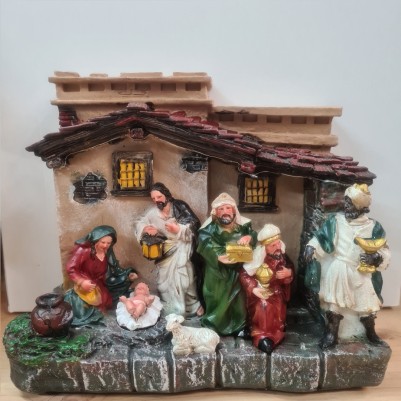 Nativity Polyresin LED Light Stable 24cm