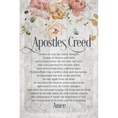 Plaque Apostles Creed Silver Edge MDF