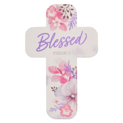 BMK Cross Blessed Purple Floral Single