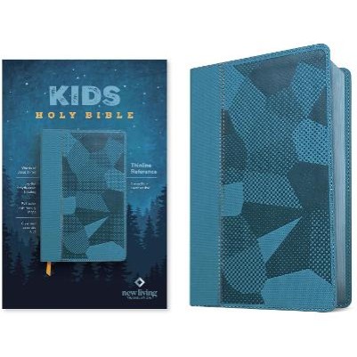 NLT Kids Bible Thinline Reference Ed Camo Blue I/L (08/24)