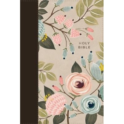 NIV Thinline Bible Large Print Zippered Floral I/L (08/24)