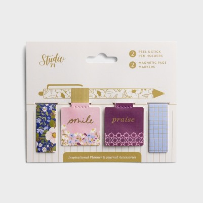 Studio 71 Gold Page Marker Pen Holder Set