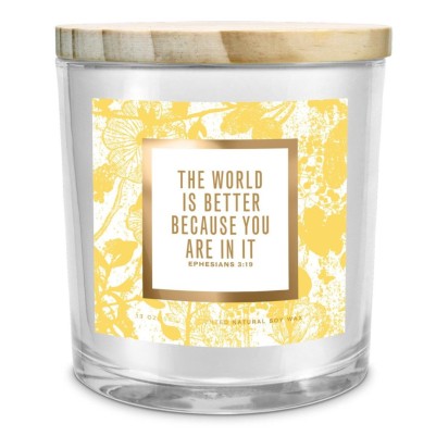 Candle The World Is Better Yellow