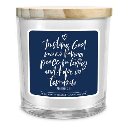 Candle Trusting God Blue