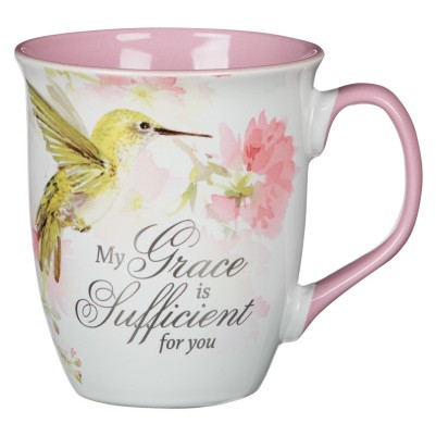 Mug Hummingbird My Grace Is Sufficient For You Pink