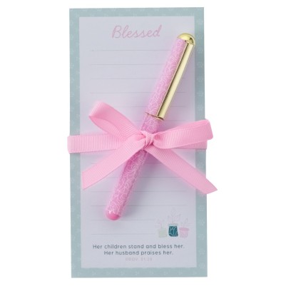 Magnetic Notepad w/pen Blessed Prov. 31:28