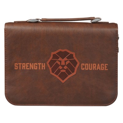 Bible Cover M Classic Brown Lion Strength & Courage