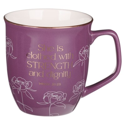 Mug She Is Clothed Purple Ceramic