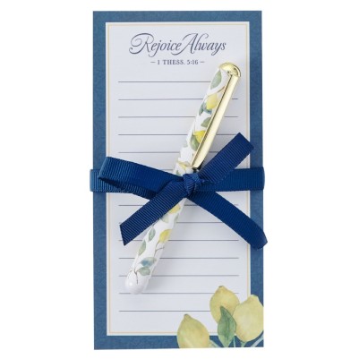 Magnetic Notepad/Pen Rejoice Always