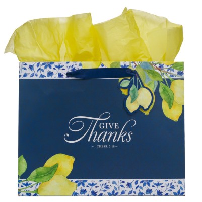 Gift Bag Large Give Thanks  Lemons Landscape