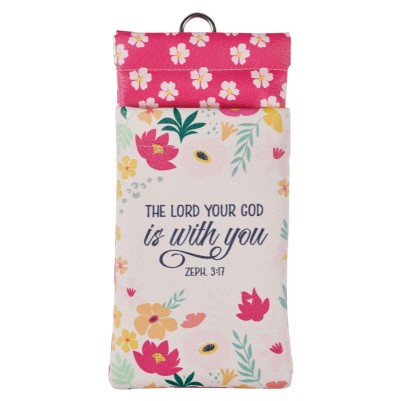 EyeGlass Case Lord Your God Is With You White Floral