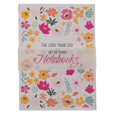 Notebook Large Set  3  Lord Your God Floral