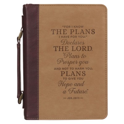 Bible Cover L The Plans Brown Tu/Tone