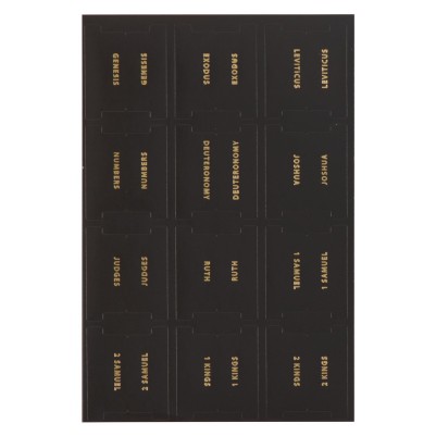 Bible Indexing Tab Black & Gold Peel & Stick