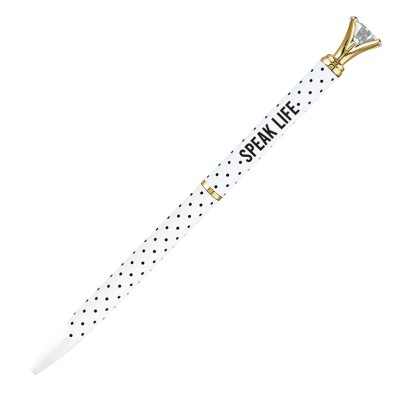 Mini Gem Pen Speak Life White