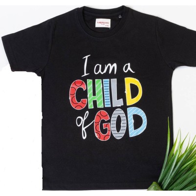 Tshirt Kids Child of God Black 2yrs (05/24)