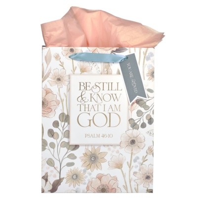 Gift Bag Large Be Still & Know Floral Portrait (08/24)
