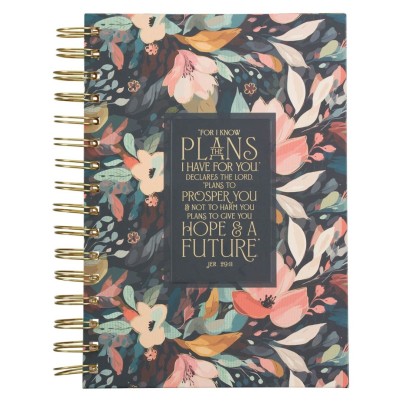 Journal I Know The Plans Floral Black Wirebound (08/24)