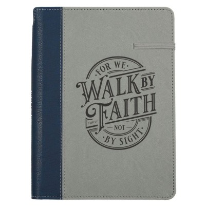 Journal Walk By Faith Navy/Grey Classic w/Pen Holder (08/24)