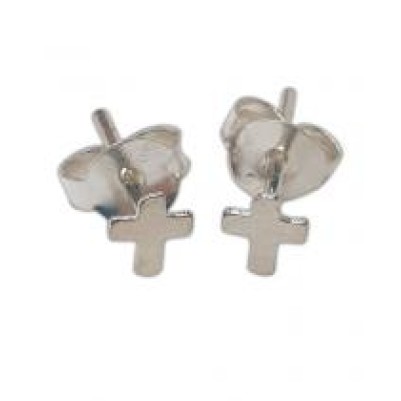 Earrings Sterling Silver Cross