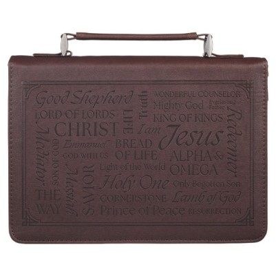 Bible Case XL Names of Jesus Walnut Brown