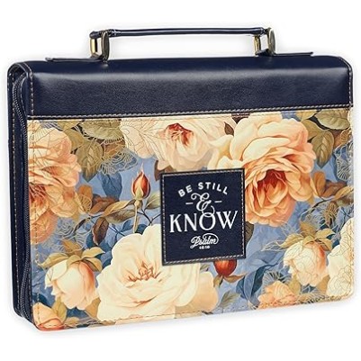 Bible Case XL Be Still Roses