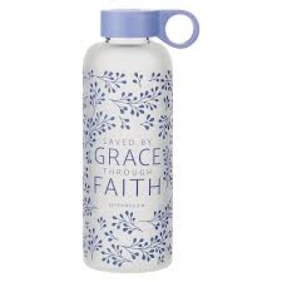 Water Bottle Glass Saved By Grace Ephesians 2:8