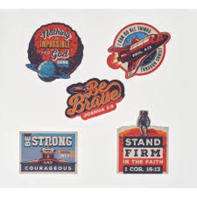  Sticker Set 5pce Be Brave Boys Space