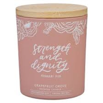 Candle Strength & Dignity Grapefruit Glass