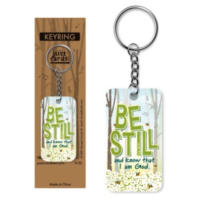Keyring Be Still and Know Wood