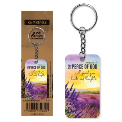 Keyring The Peace of God Wood