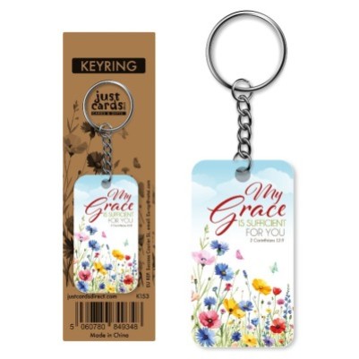 Keyring My Grace is Sufficient Wood