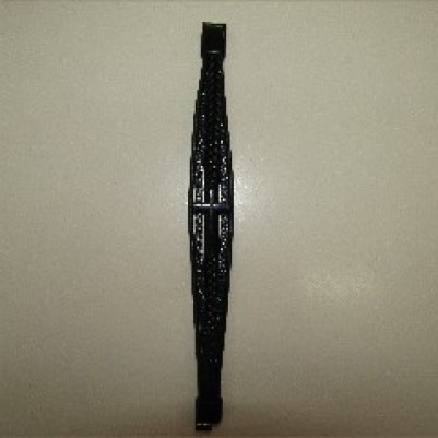 Black cross leather bracelet