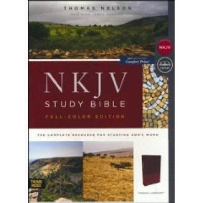 NKJV Study Bible Full-Colour Indexed Red I/L