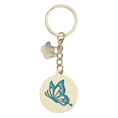 Keyring Live By Faith Purple Metal